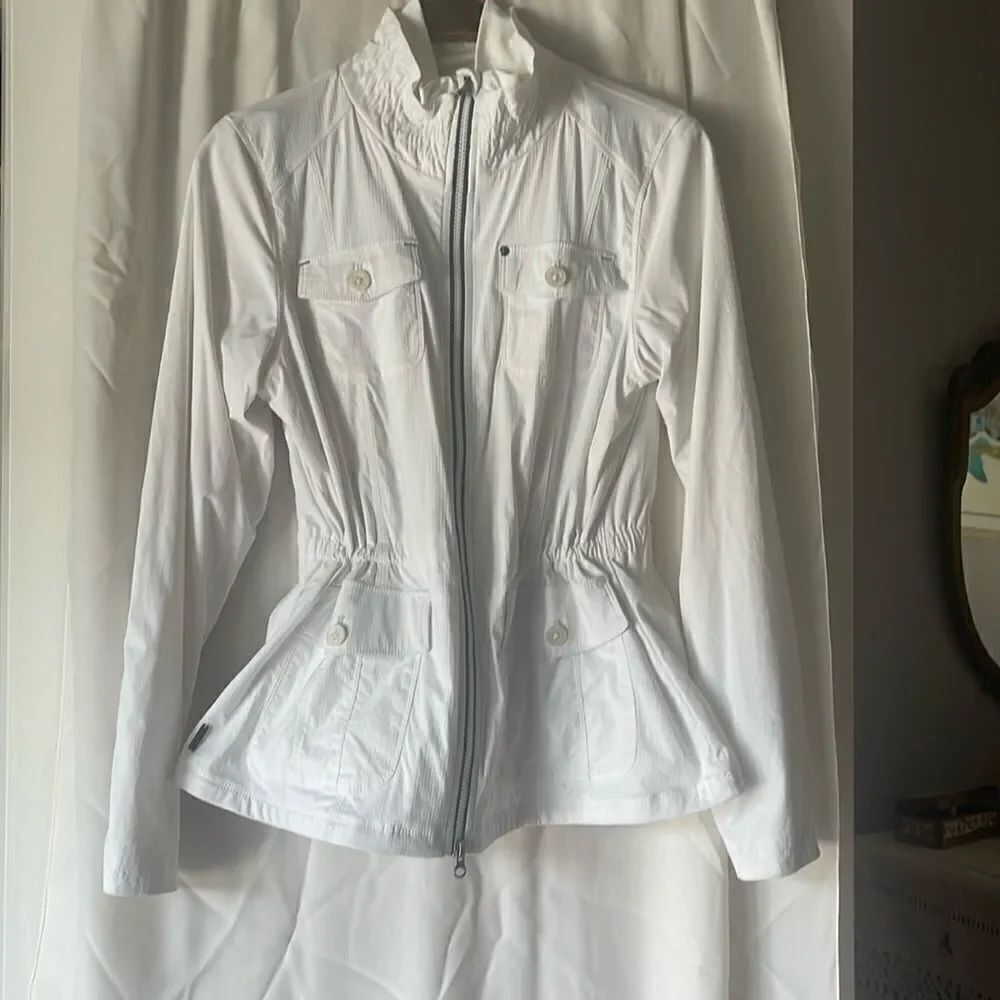 Lole Jacket!  Great jacket!  Pockets. Drawstring at waist!